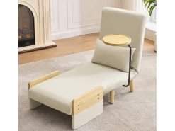 Poltrona|ModernLuxe Poltrona moderna 62x67x88 cm - Poltrona conversível 3 em 1 - Com função de cama - Poltrona dobrável estofada - Bege