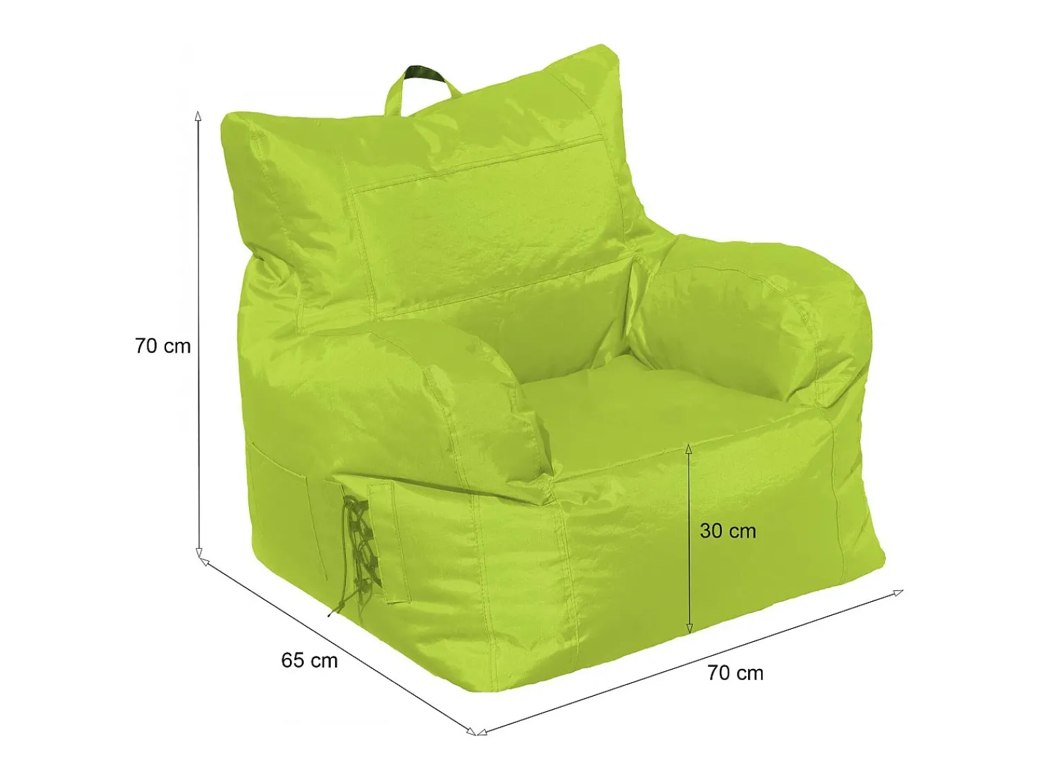 New Talamo Italia Poltrona Ossidiana, Assento almofadado, Sofá individual de sala, Cadeira com braços, Fabricado em Itália, 75x65 h70 cm, Verde