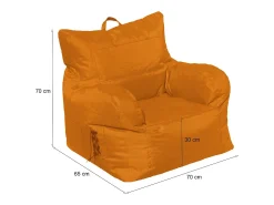 Poltrona|Talamo Italia Poltrona Ossidiana, Assento almofadado, Sofá individual de sala, Cadeira com braços, Fabricado em Itália, 75x65 h70 cm, Laranja Cor de laranja