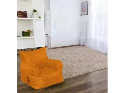 Poltrona|Talamo Italia Poltrona Ossidiana, Assento almofadado, Sofá individual de sala, Cadeira com braços, Fabricado em Itália, 75x65 h70 cm, Laranja Cor de laranja