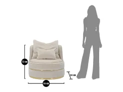 Discount POLTRONA PARIS SPACE CREME/OURO CM Ø 84X72 Bege