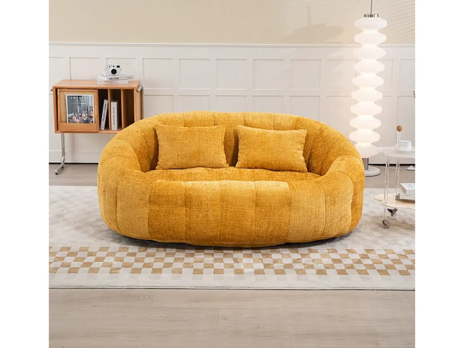 DripeX Poltrona Preguiçosa de Chenille - 2 Lugares - com 2 Almofadas - 62cm Profundidade do Assento - Carga Máx. 250kg -^ Sofá