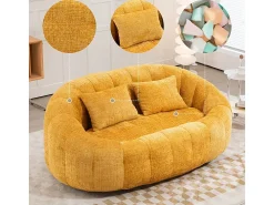 DripeX Poltrona Preguiçosa de Chenille - 2 Lugares - com 2 Almofadas - 62cm Profundidade do Assento - Carga Máx. 250kg -^ Sofá