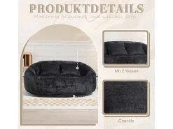 DripeX Poltrona Preguiçosa de Chenille - 2 Lugares - com 2 Almofadas - 62cm Profundidade do Assento - Carga Máx. 250kg -^ Sofá
