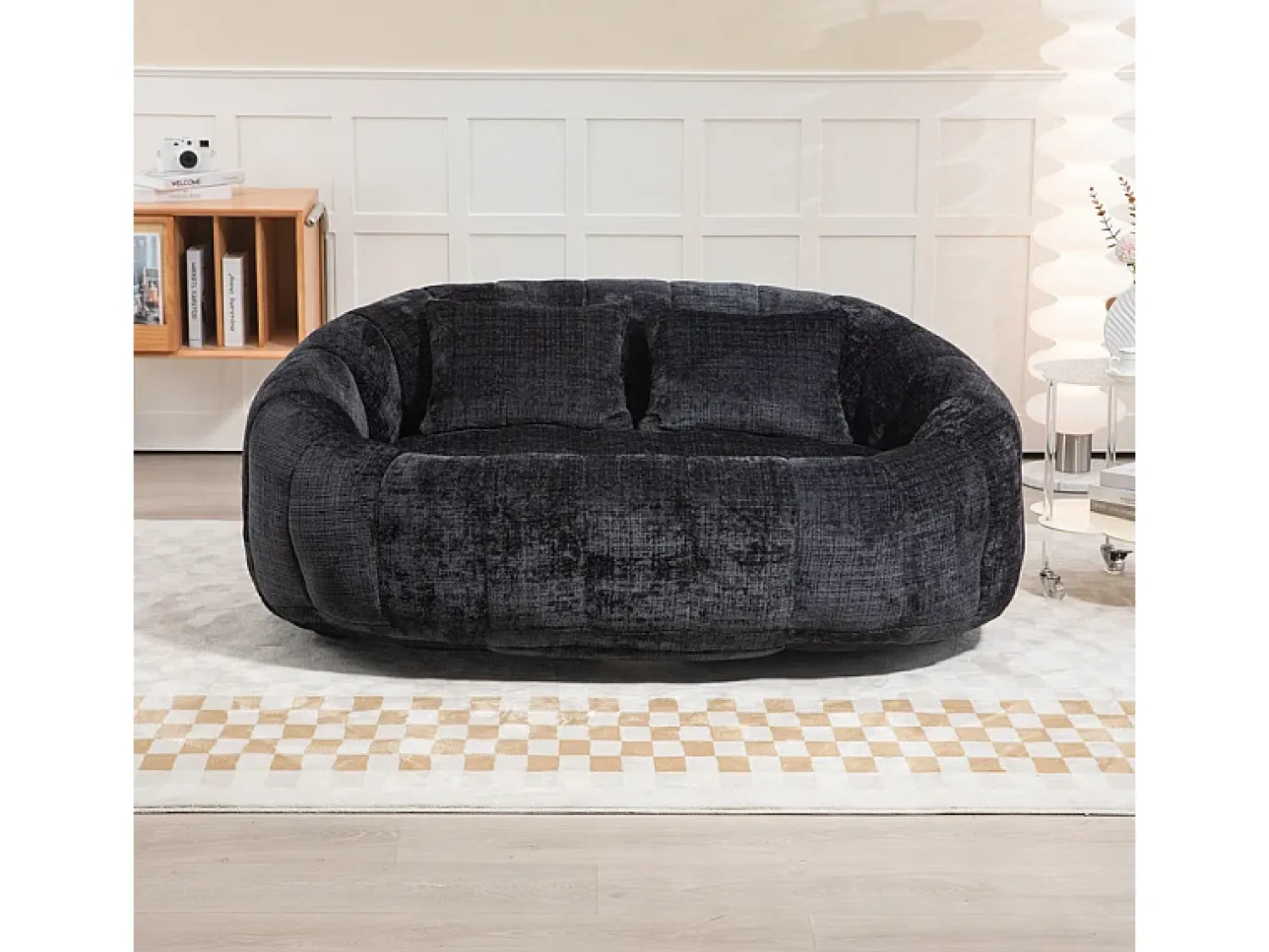 DripeX Poltrona Preguiçosa de Chenille - 2 Lugares - com 2 Almofadas - 62cm Profundidade do Assento - Carga Máx. 250kg -^ Sofá