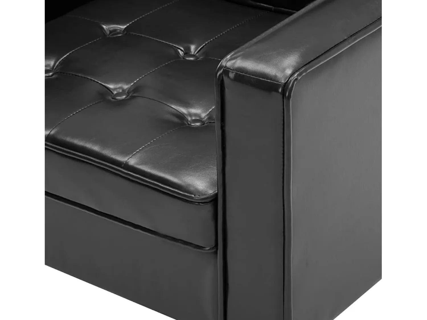 Poltrona* Poltrona preta 75x70x75 cm couro sintético SHL789203 Preto