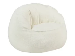 Poltrona*Vente-unique Poltrona pufe concha em tecido bouclé branco FONADO Bege / Branco