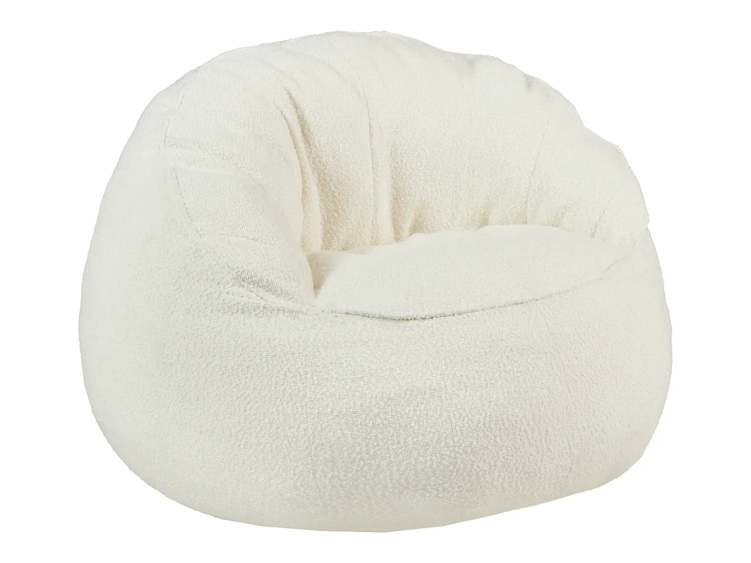 Poltrona*Vente-unique Poltrona pufe concha em tecido bouclé branco FONADO Bege / Branco