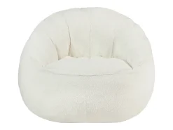 Poltrona*Vente-unique Poltrona pufe concha em tecido bouclé branco FONADO Bege / Branco