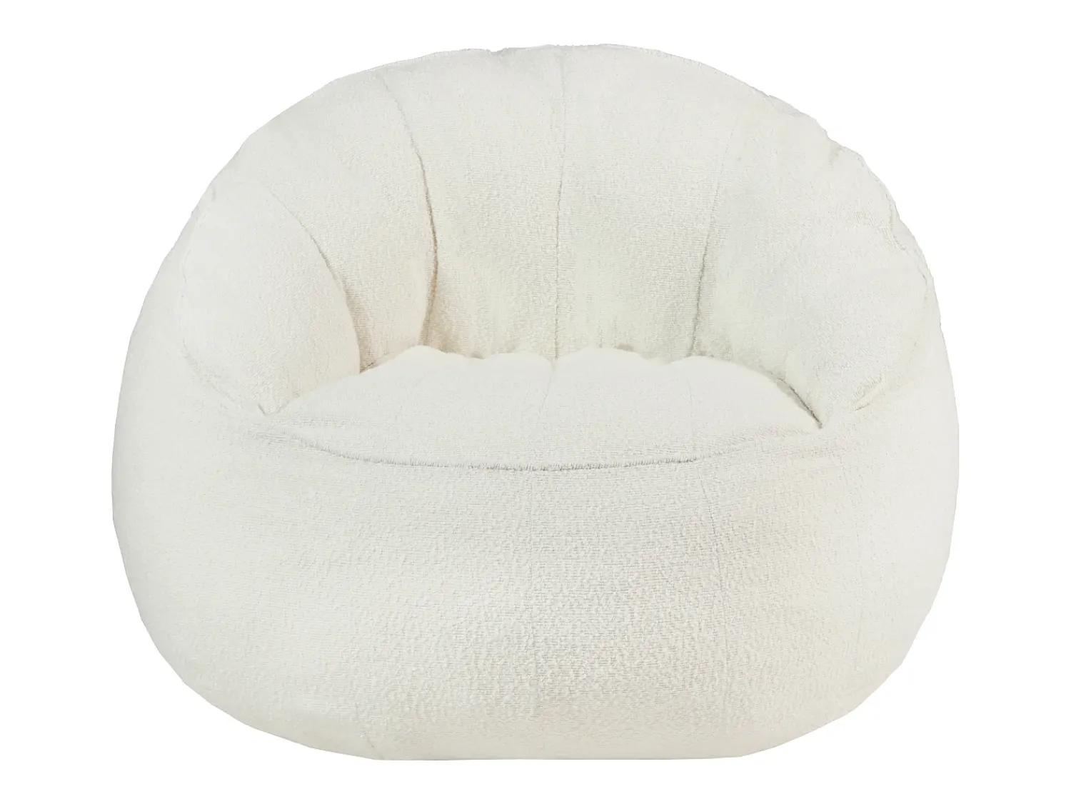 Poltrona*Vente-unique Poltrona pufe concha em tecido bouclé branco FONADO Bege / Branco