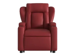 vidaxl Poltrona reclin. elevatória elétrica couro artif vermelho-tinto^ Poltrona