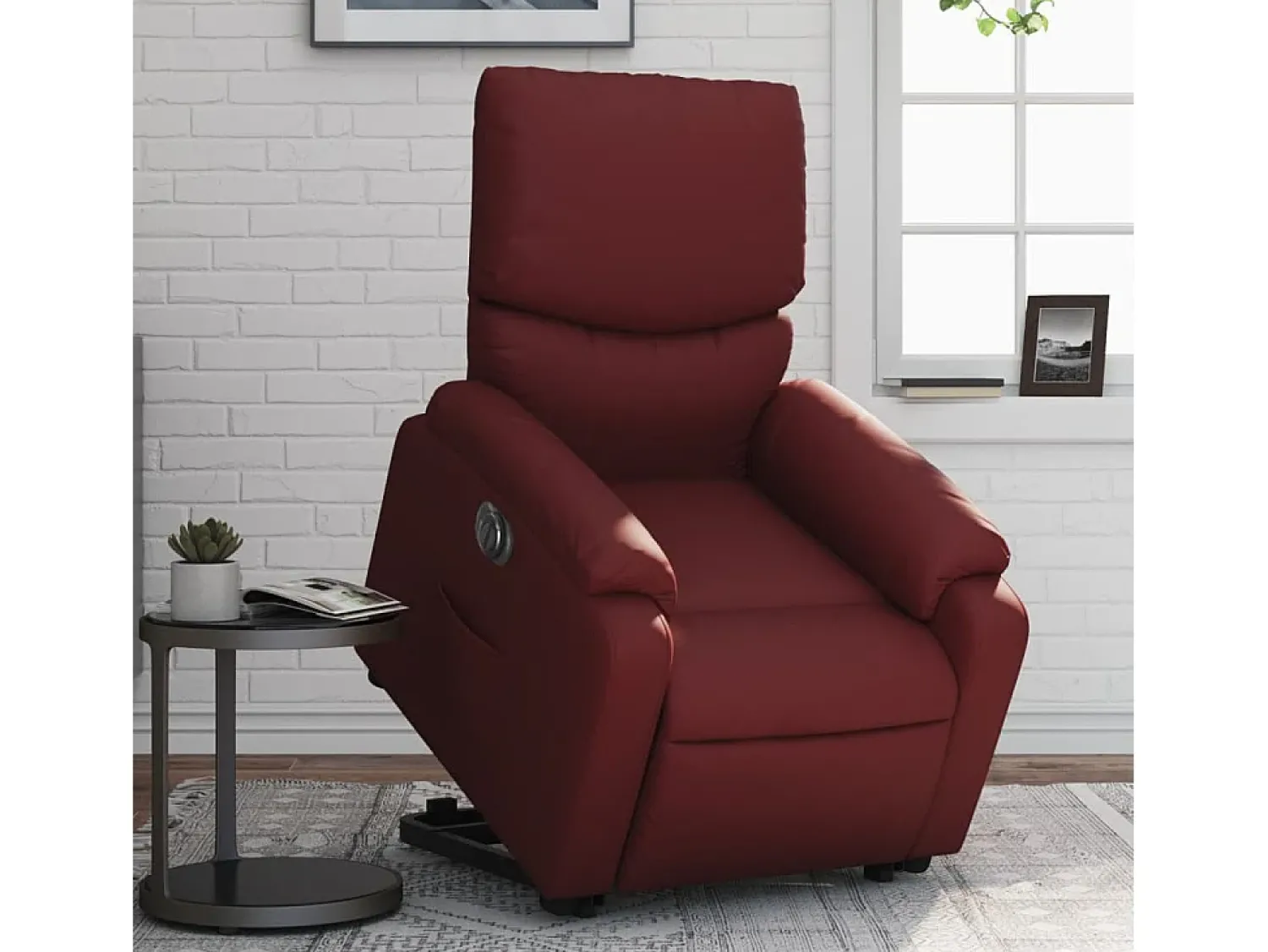Poltrona reclin. elevatória elétrica couro artif -tinto SHL454995^ Poltrona