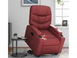 Best Poltrona reclin. elevatória elétrica couro artif -tinto SHL74493 Vermelho