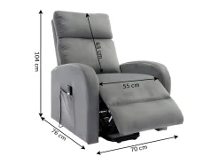 Online Saldosystocks Poltrona Reclinavel Electronica Irene, Sofá de 1 lugar, Cinza Cinzento