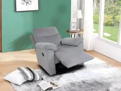 Sofá*Saldosystocks Poltrona Reclinavel Manual Texas, Sofá de 1 lugar, Cinza Cinzento