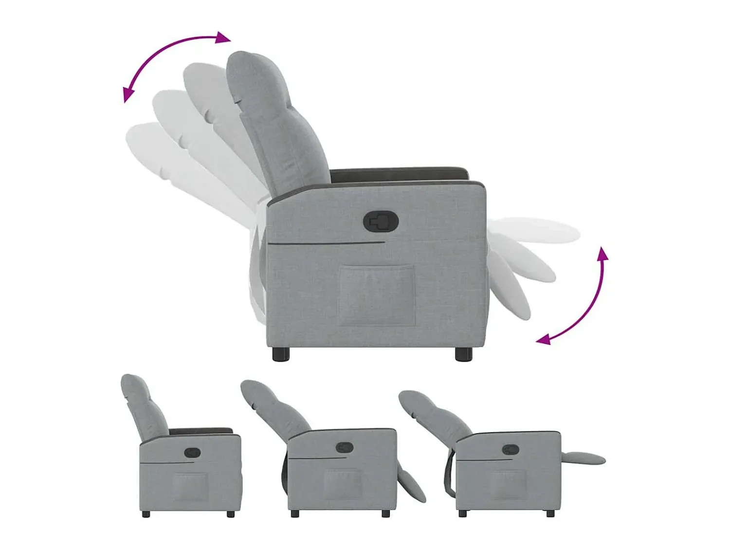 Poltrona Reclinável | Poltrona Confortável Relax tecido -claro SHL903791^ Poltrona
