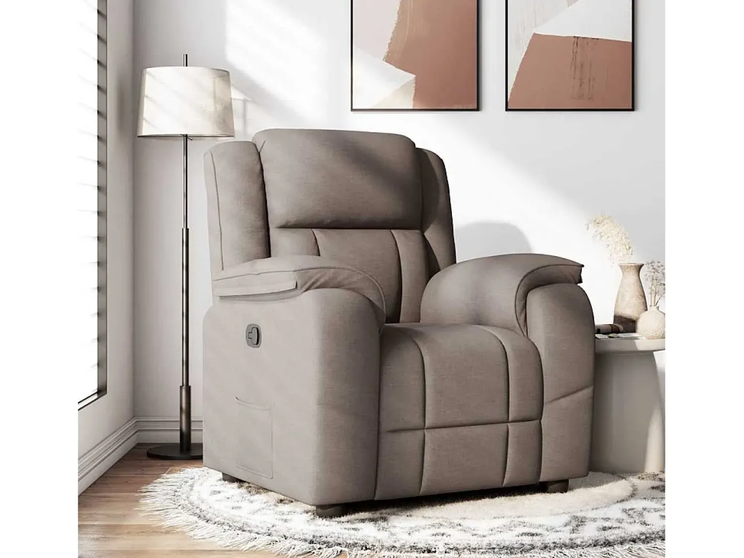 Poltrona* Poltrona Reclinável | Poltrona Confortável Relax tecido cinzento-acastanhado SHL296488 Taupe