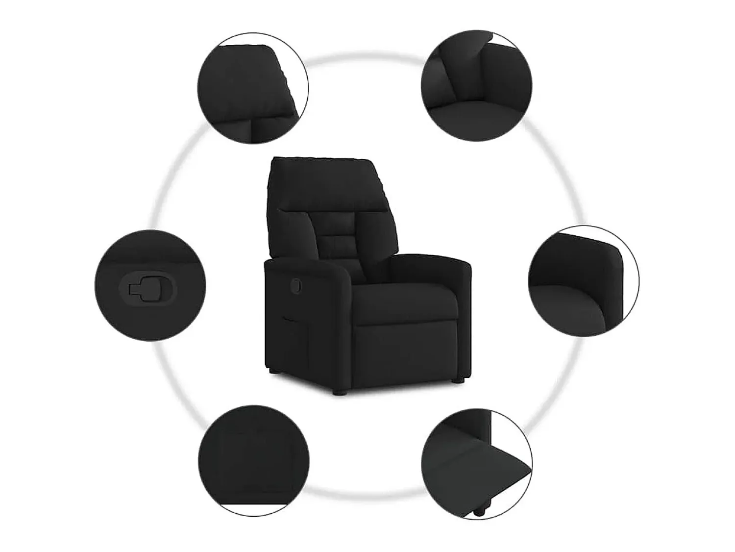 Poltrona| Poltrona Reclinável | Poltrona Confortável Relax tecido SHL938201 Preto