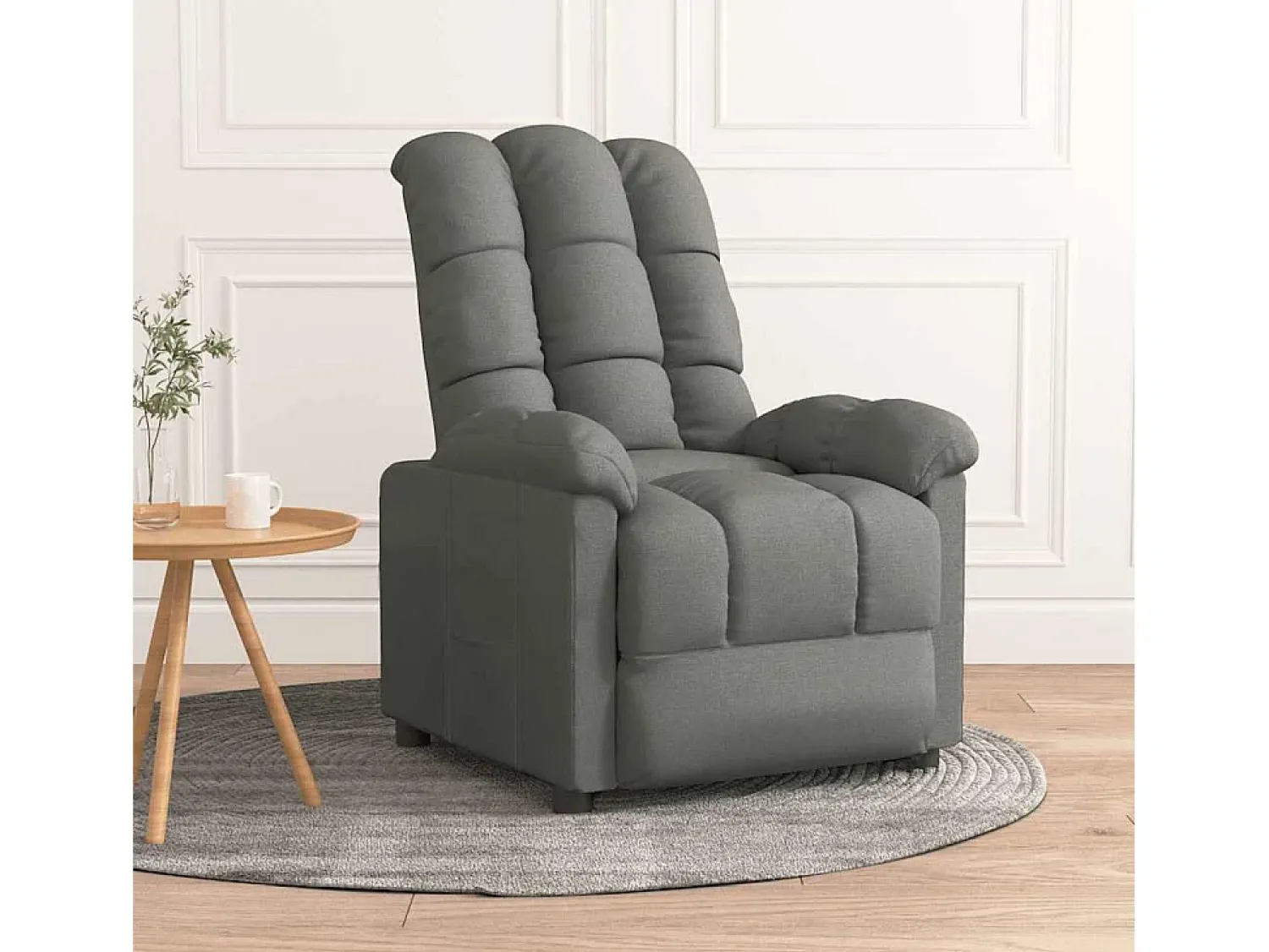 Poltrona| Poltrona Reclinável | Poltrona Confortável Relax tecido cinzento-escuro SHL429187 Cinza antracite