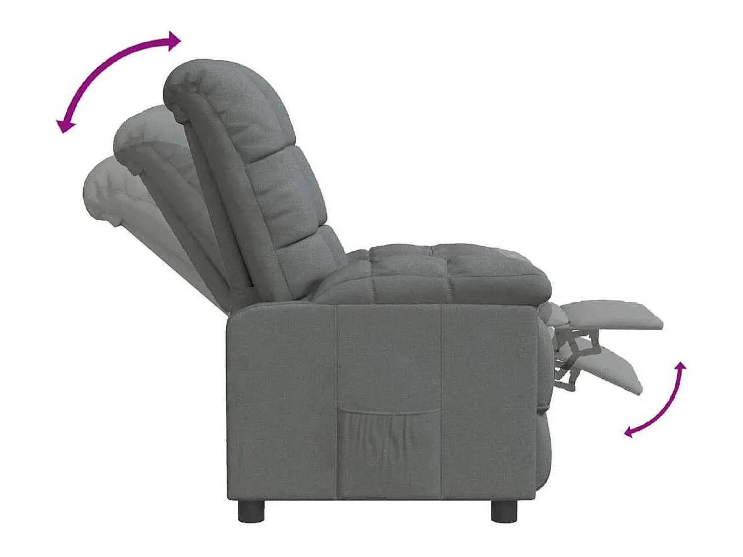 Poltrona| Poltrona Reclinável | Poltrona Confortável Relax tecido cinzento-escuro SHL429187 Cinza antracite