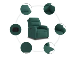 Poltrona Reclinável | Poltrona Confortável Relax tecido verde-escuro SHL212955 Verde pinho