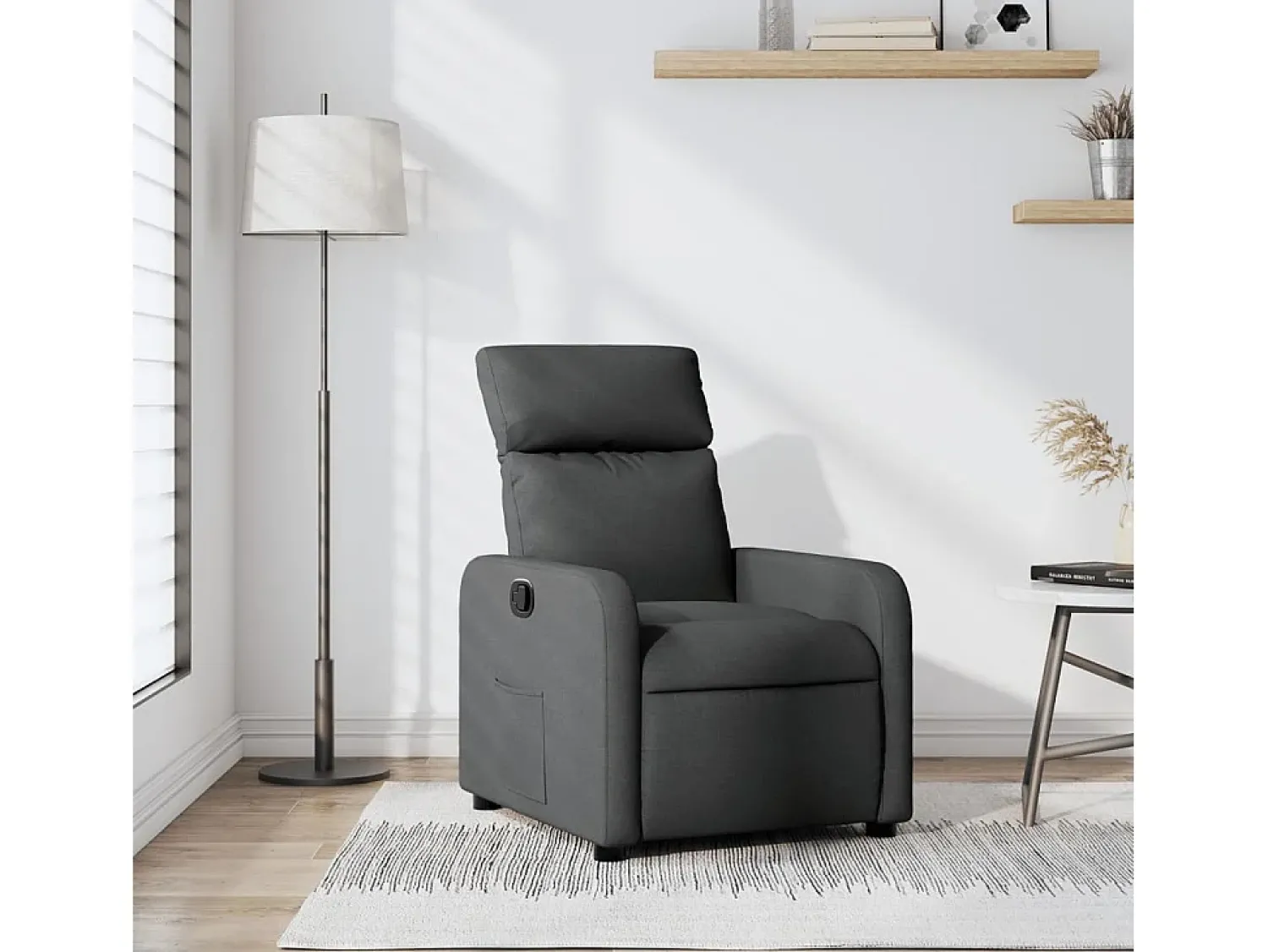 Poltrona Reclinável | Poltrona Confortável Relax tecido cinzento-escuro SHL432164^ Poltrona
