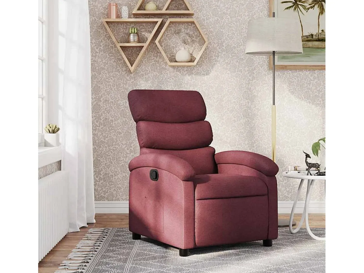 Outlet Poltrona Reclinável | Poltrona Confortável Relax tecido tinto SHL103374 Vermelho
