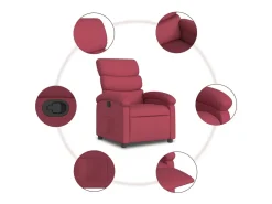 Outlet Poltrona Reclinável | Poltrona Confortável Relax tecido tinto SHL103374 Vermelho