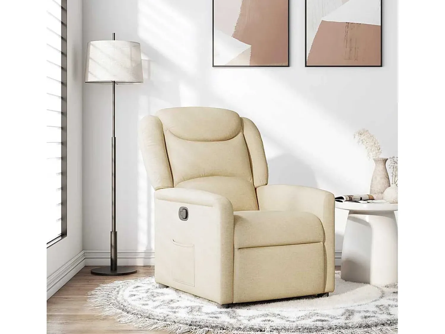 Poltrona| Poltrona Reclinável | Poltrona Confortável Relax tecido cor SHL378263 Creme