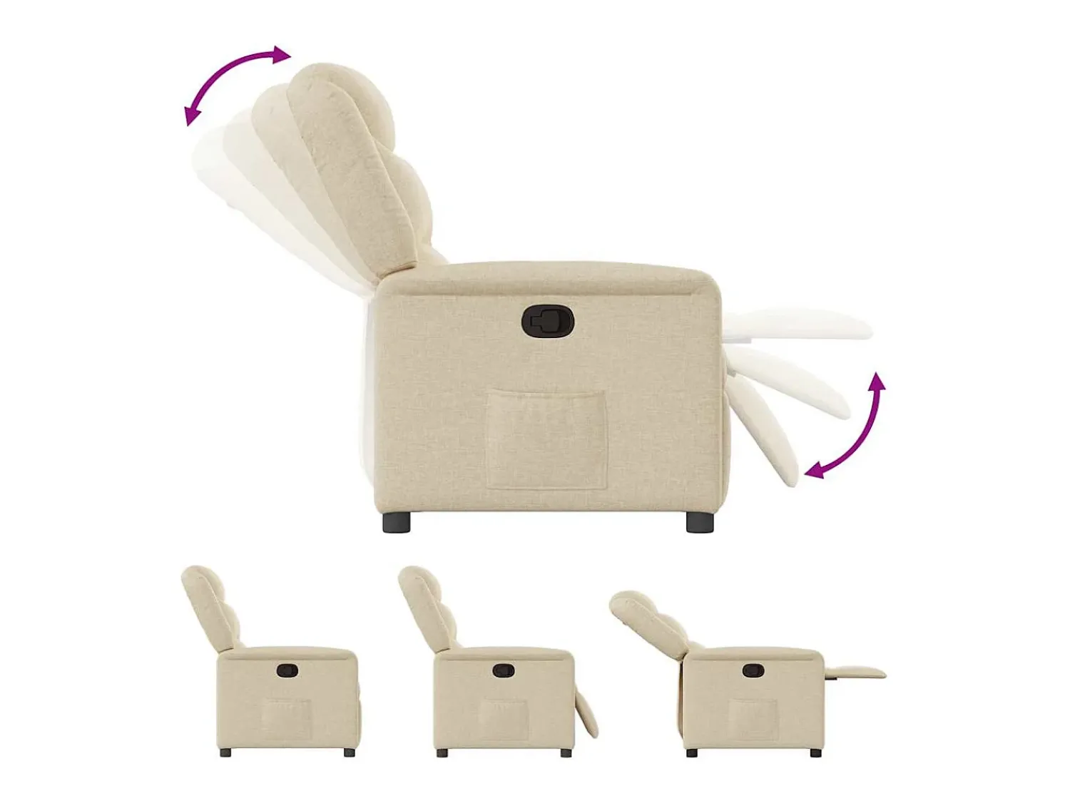 Poltrona| Poltrona Reclinável | Poltrona Confortável Relax tecido cor SHL378263 Creme