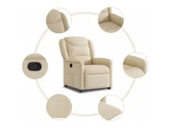 Poltrona| Poltrona Reclinável | Poltrona Confortável Relax tecido cor SHL378263 Creme