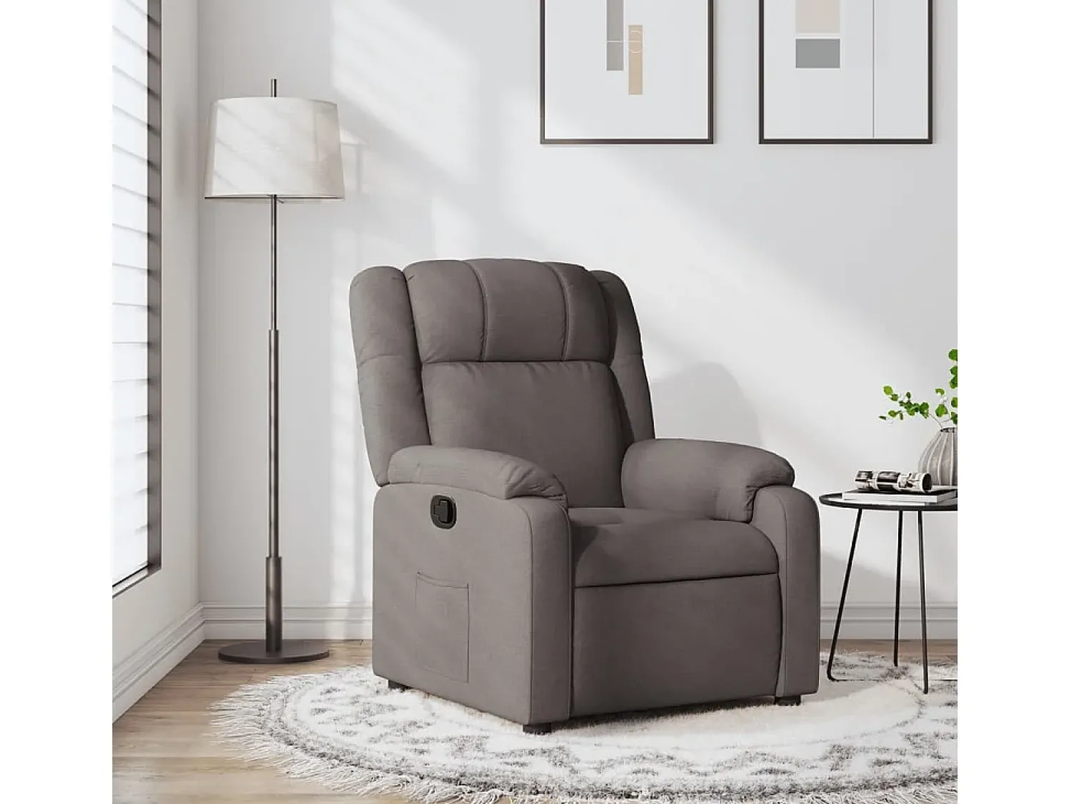 Poltrona* Poltrona Reclinável | Poltrona Confortável Relax tecido cinzento-acastanhado SHL378812 Taupe