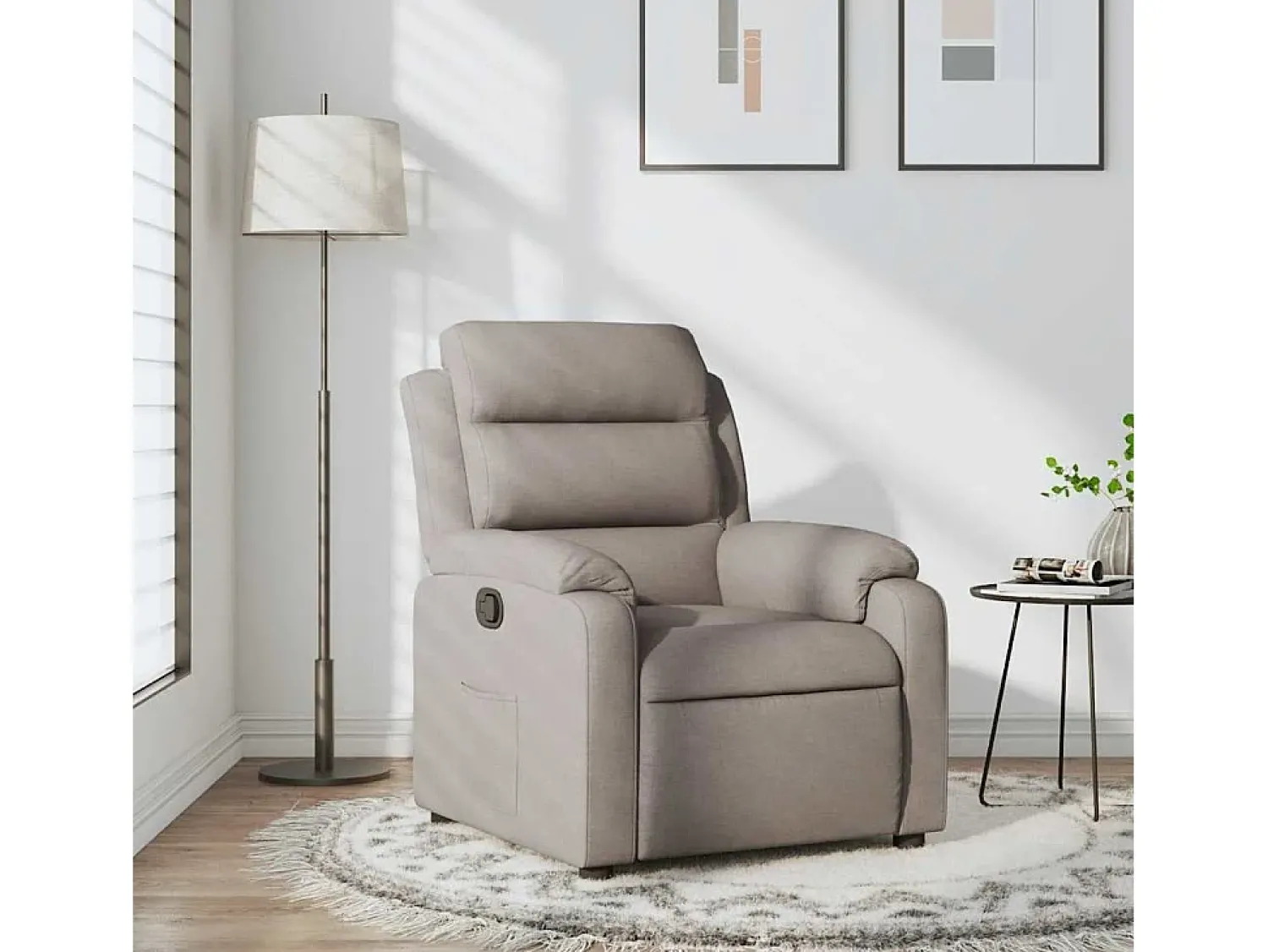 Poltrona* Poltrona Reclinável | Poltrona Confortável Relax tecido cinzento-acastanhado SHL183595 Taupe