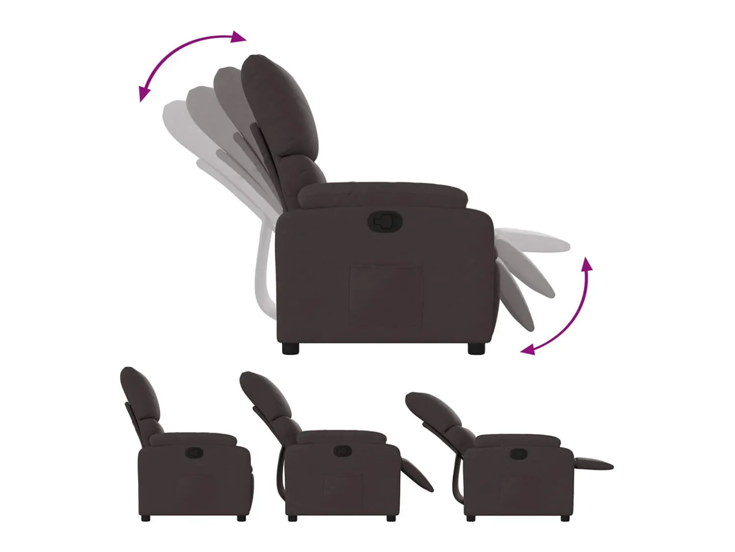 Poltrona| Poltrona Reclinável | Poltrona Confortável Relax tecido -escuro SHL666190 Castanho