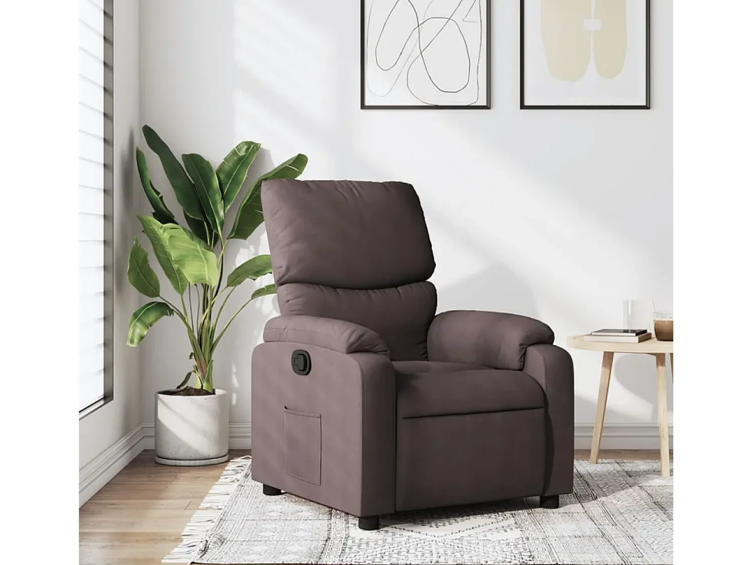 Poltrona| Poltrona Reclinável | Poltrona Confortável Relax tecido -escuro SHL666190 Castanho
