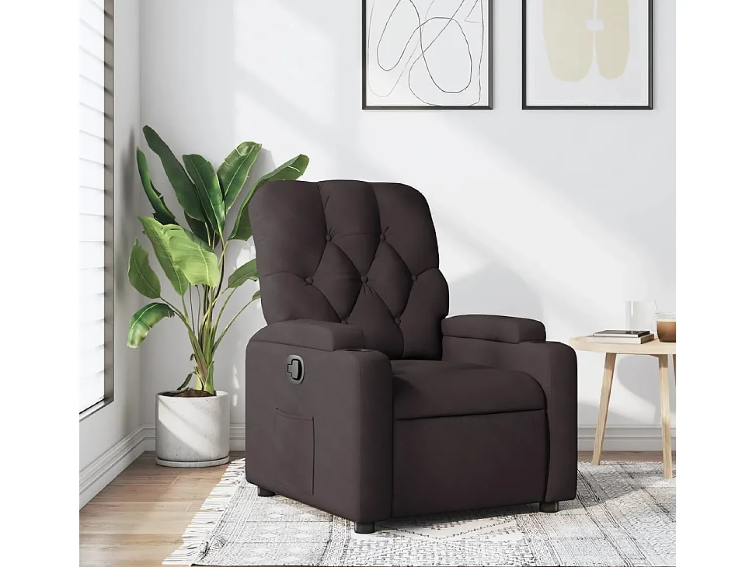 Online Poltrona Reclinável | Poltrona Confortável Relax tecido -escuro SHL837011 Castanho