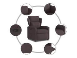 Discount Poltrona Reclinável | Poltrona Confortável Relax tecido -escuro SHL34312 Castanho