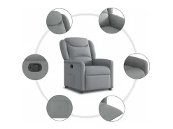 Poltrona Reclinável | Poltrona Confortável Relax tecido -claro SHL881954 Cinzento