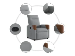 Poltrona* Poltrona Reclinável | Poltrona Confortável Relax tecido -claro SHL471449 Cinzento
