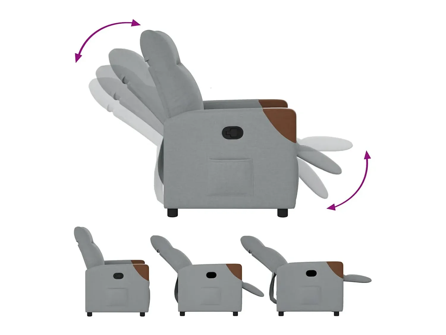 Poltrona* Poltrona Reclinável | Poltrona Confortável Relax tecido -claro SHL471449 Cinzento