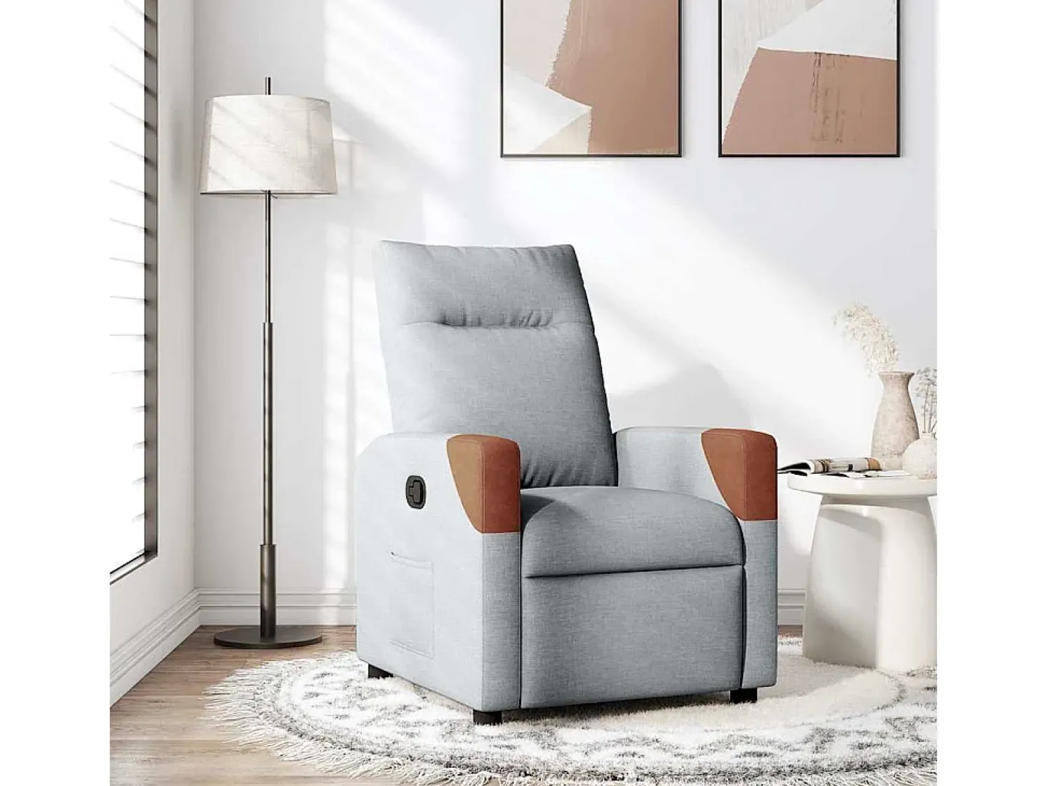 Poltrona* Poltrona Reclinável | Poltrona Confortável Relax tecido -claro SHL471449 Cinzento