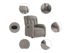 Hot Poltrona Reclinável | Poltrona Confortável Relax tecido cinzento-acastanhado SHL836293 Taupe