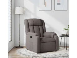 Hot Poltrona Reclinável | Poltrona Confortável Relax tecido cinzento-acastanhado SHL836293 Taupe