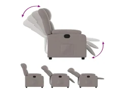 Hot Poltrona Reclinável | Poltrona Confortável Relax tecido cinzento-acastanhado SHL836293 Taupe