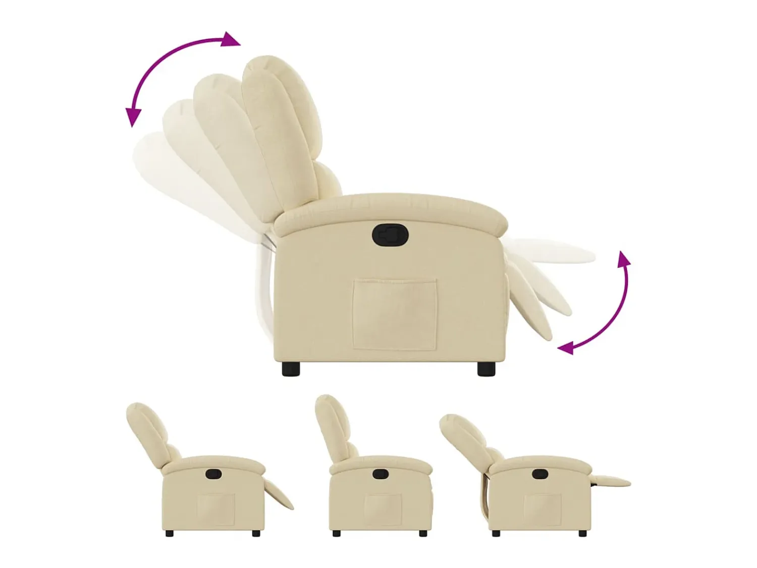 Poltrona* Poltrona Reclinável | Poltrona Confortável Relax tecido cor SHL680989 Creme