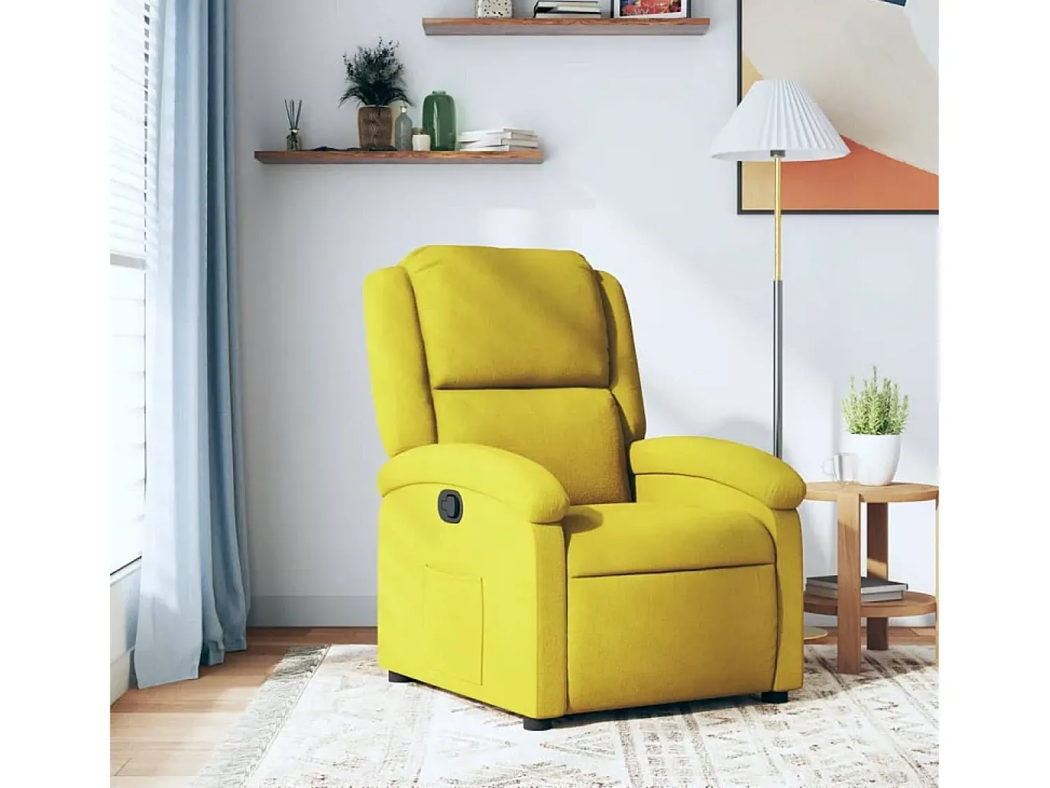 Poltrona| Poltrona Reclinável | Poltrona Confortável Relax veludo SHL813462 Amarelo