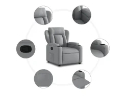 Poltrona Reclinável | Poltrona Confortável Relax tecido -claro SHL593014^ Poltrona