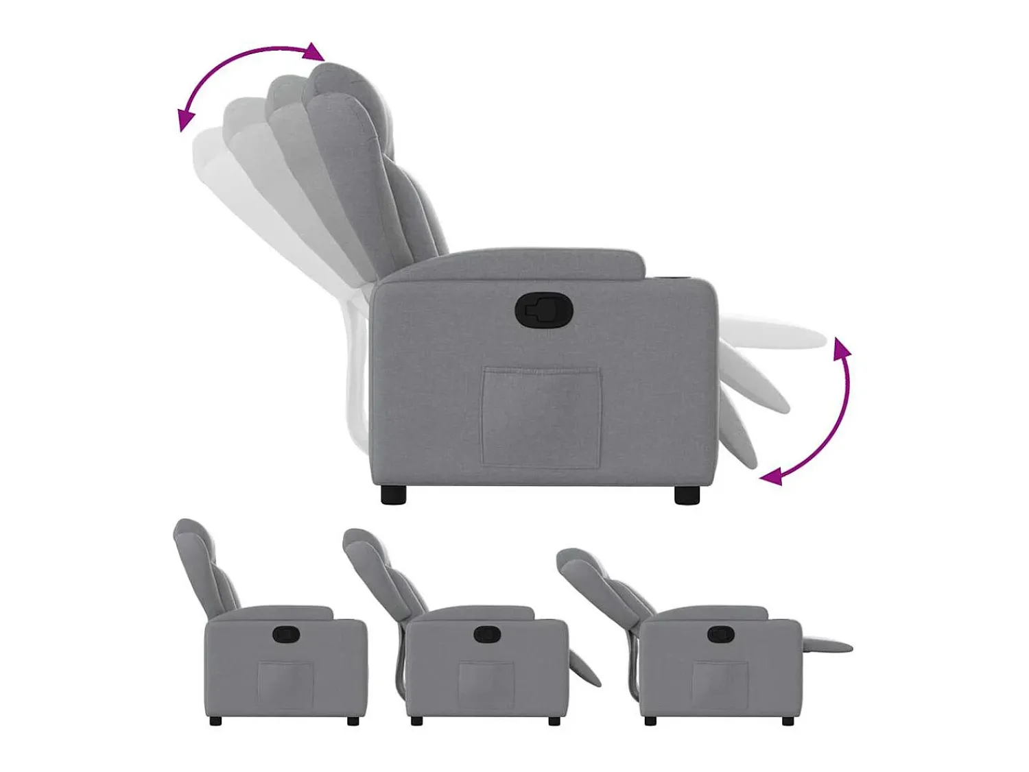 Poltrona Reclinável | Poltrona Confortável Relax tecido -claro SHL593014^ Poltrona