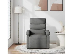 Poltrona Reclinável | Poltrona Confortável Relax tecido cinzento-escuro SHL502840^ Poltrona