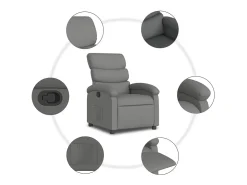 Poltrona Reclinável | Poltrona Confortável Relax tecido cinzento-escuro SHL502840^ Poltrona